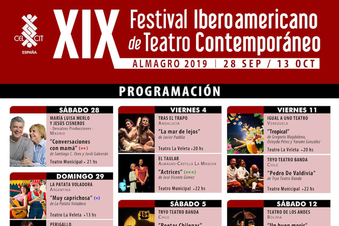 María Luisa Merlo y Jesús Cisneros inaugurarán en Almagro el 19º Festival Iberoamericano de Teatro Contemporáneo, este sábado 28 de septiembre