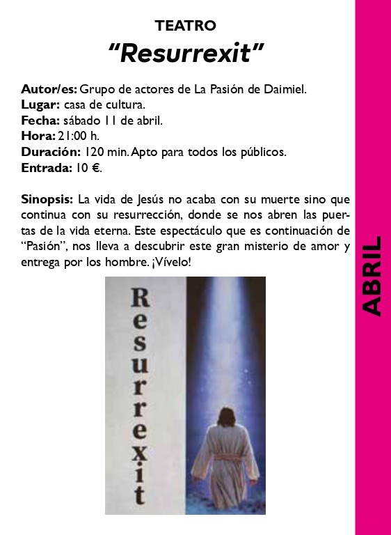 Obra de teatro Resurrexit. Bolaños de Calatrava