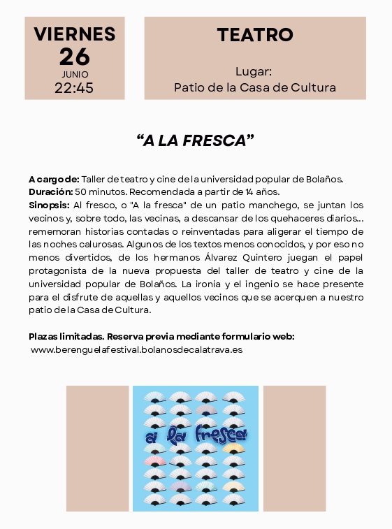 Berenguela Festival. Teatro. Bolaños de Calatrava