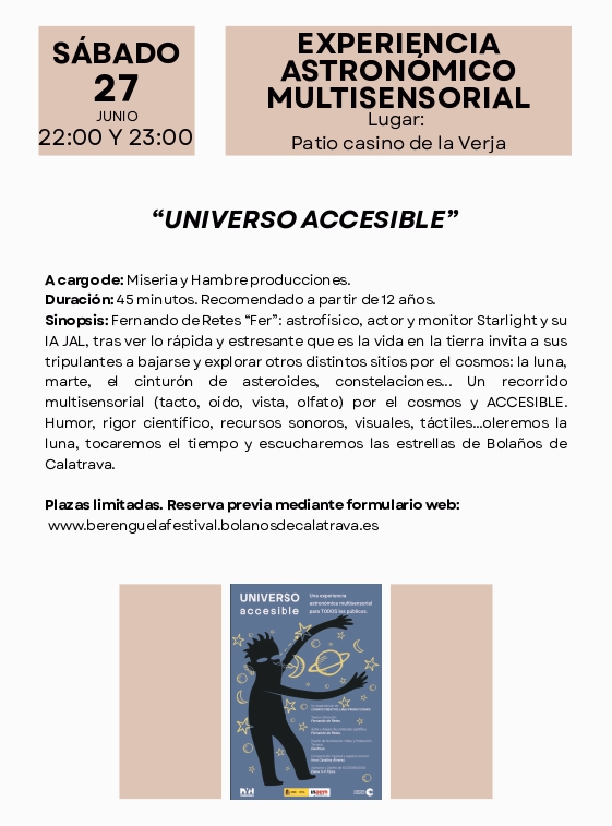 Berenguela Festival. Experiencia astronómica. Bolaños de Calatrava