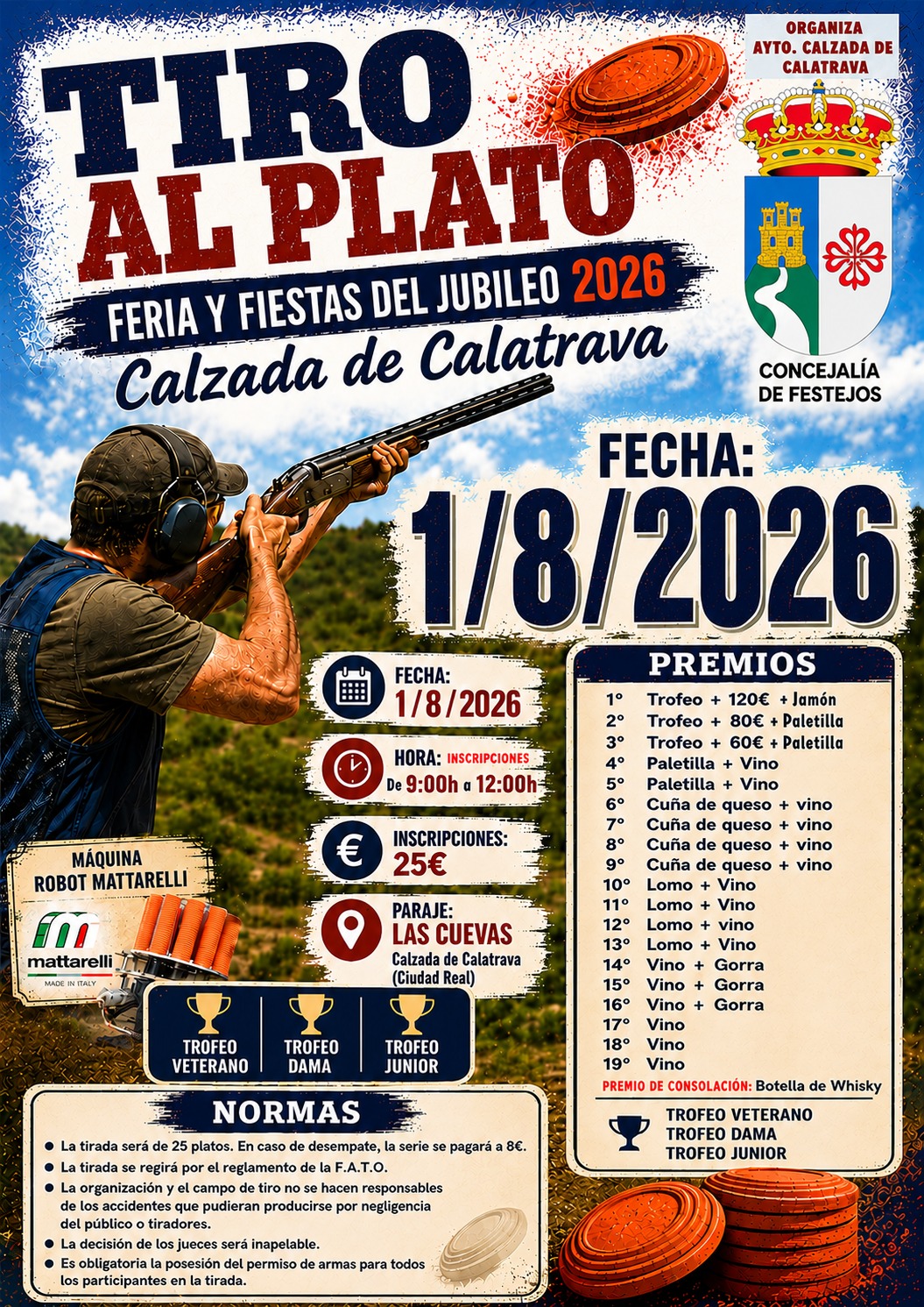 Feria y fiestas del Jubileo 2026. Tiro al plato. Calzada de Calatrava.