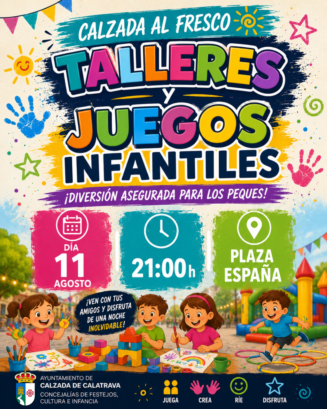 Talleres y juegos infantiles. Calzada de Calatrava.