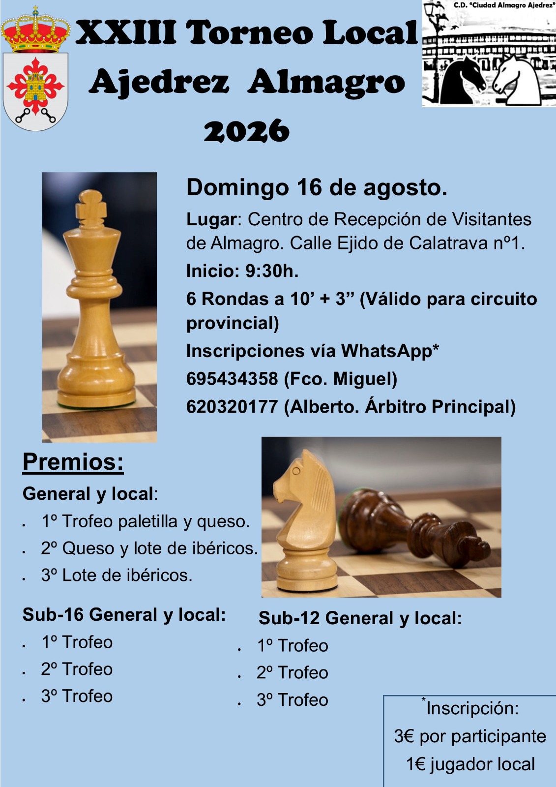 XXIII Torneo local de ajedrez. Almagro