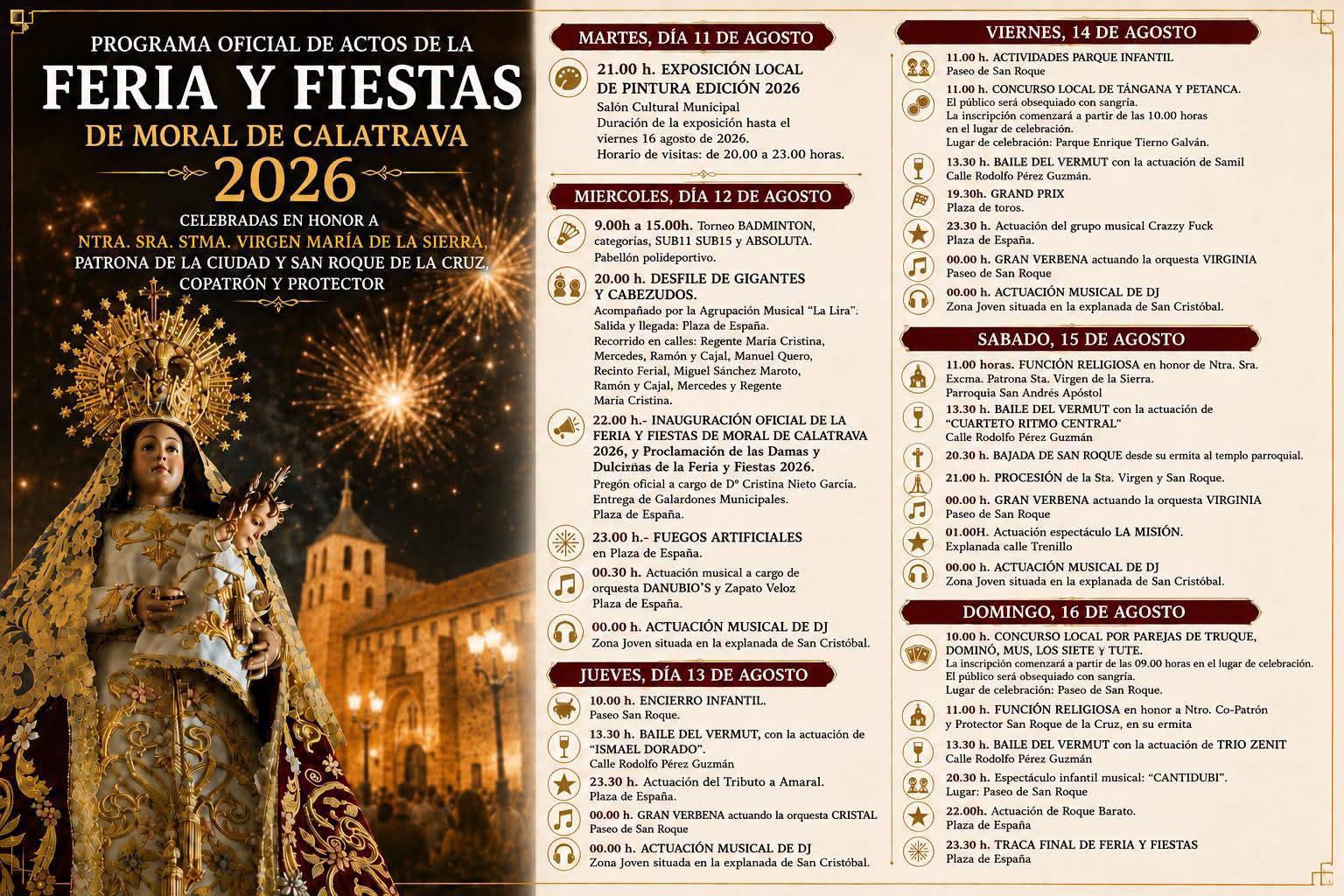 Feria y fiestas de Moral de Calatrava.