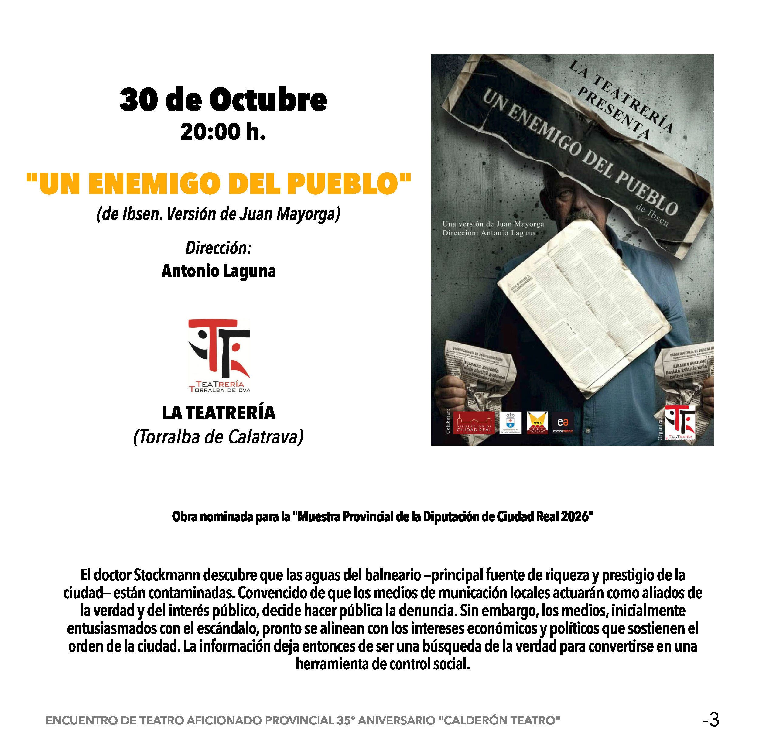 Encuentro de teatro provincial en Moral de Calatrava